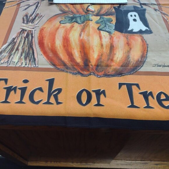 Halloween Pumpkin House Flag Sz 28x42 * Used* - Picture 2 of 3